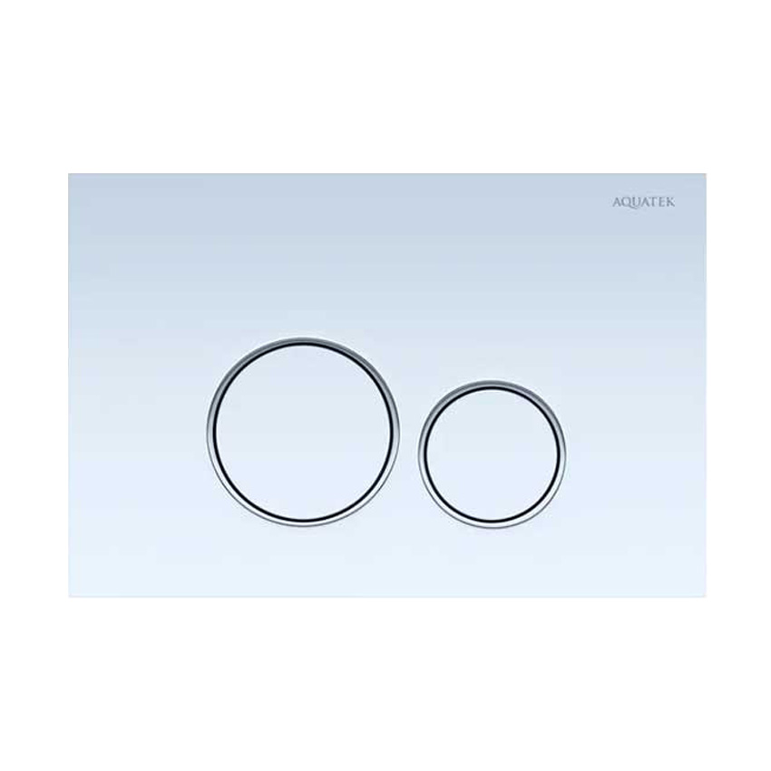 Панель смыва Aquatek KDI-0000015 белая ободок хром, клавиши круглые изображение