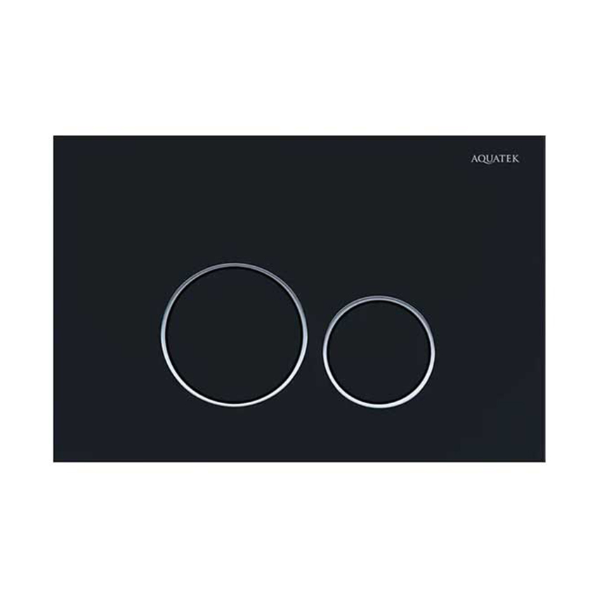 Панель смыва Aquatek KDI-0000020 черная матовая ободок хром, клавиши круглые изображение