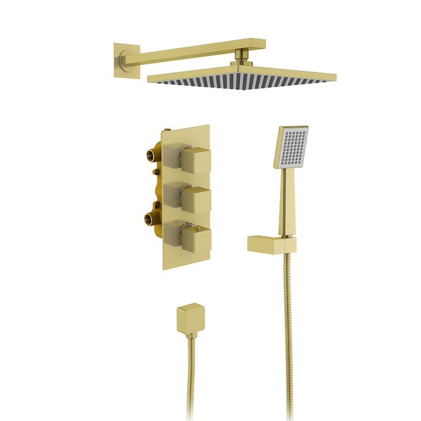 Душевая система встроенная с термостатом Timo Tetra-thermo SX-0179/17SM золото матовое изображение