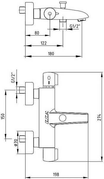 Термостат для ванны E.C.A. Thermostatic 102102340EX изображение