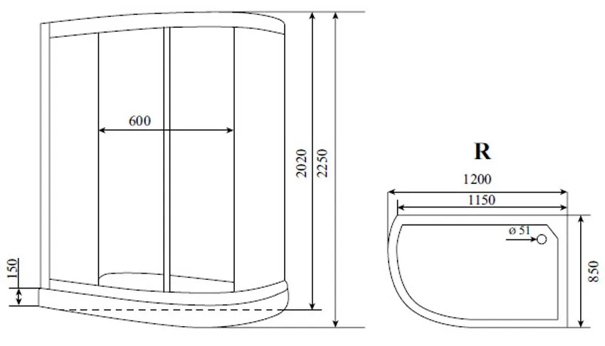 Душевая кабина Timo Comfort T-8802 P R Fabric Glass изображение