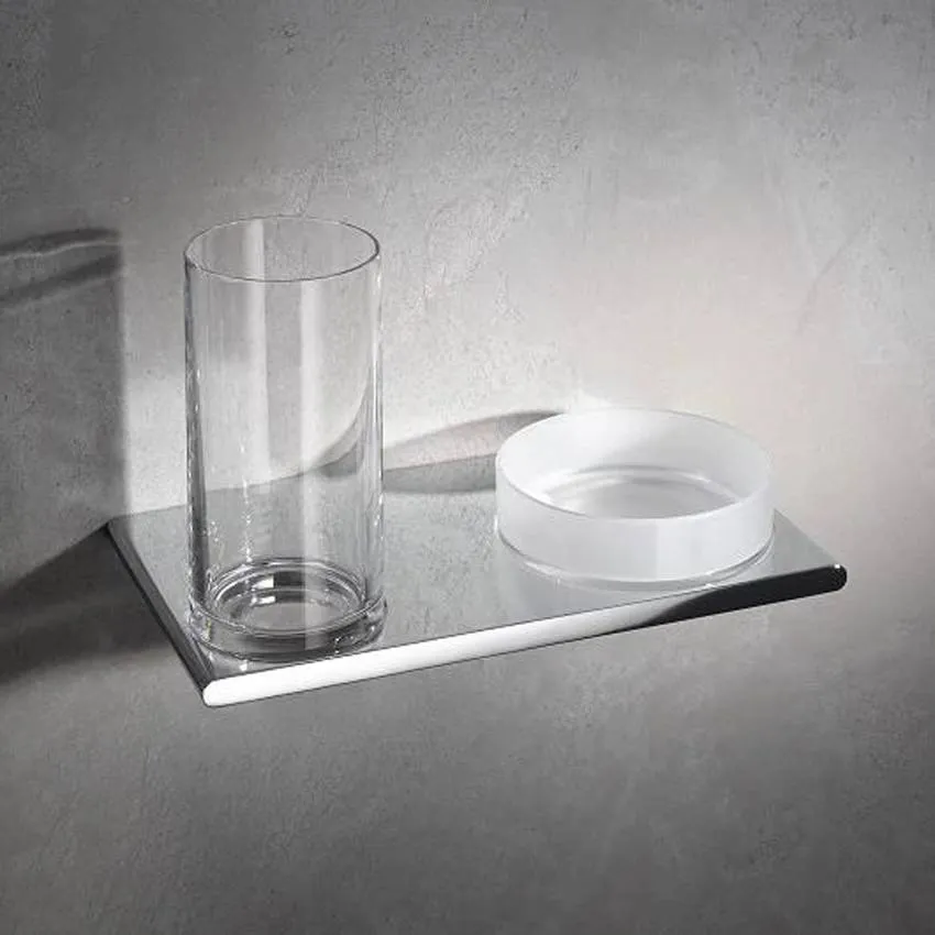 Двойной держатель со стаканом и чашей для мелочей Keuco Edition 400 11554019000 изображение