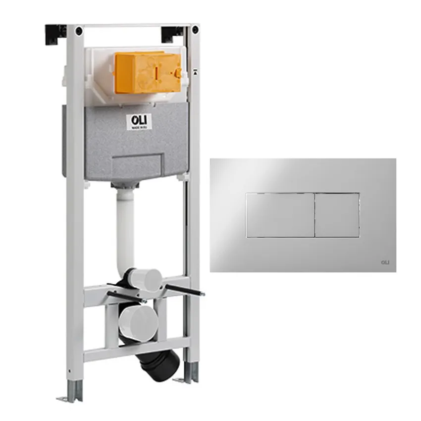 Комплект инсталляции Oli 120 ECO Sanitarblock пневматическая + панель слива Karisma хром глянец изображение