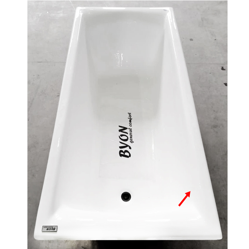 Чугунная ванна Byon Milan 170x75 с небольшим дефектом c номером 0017