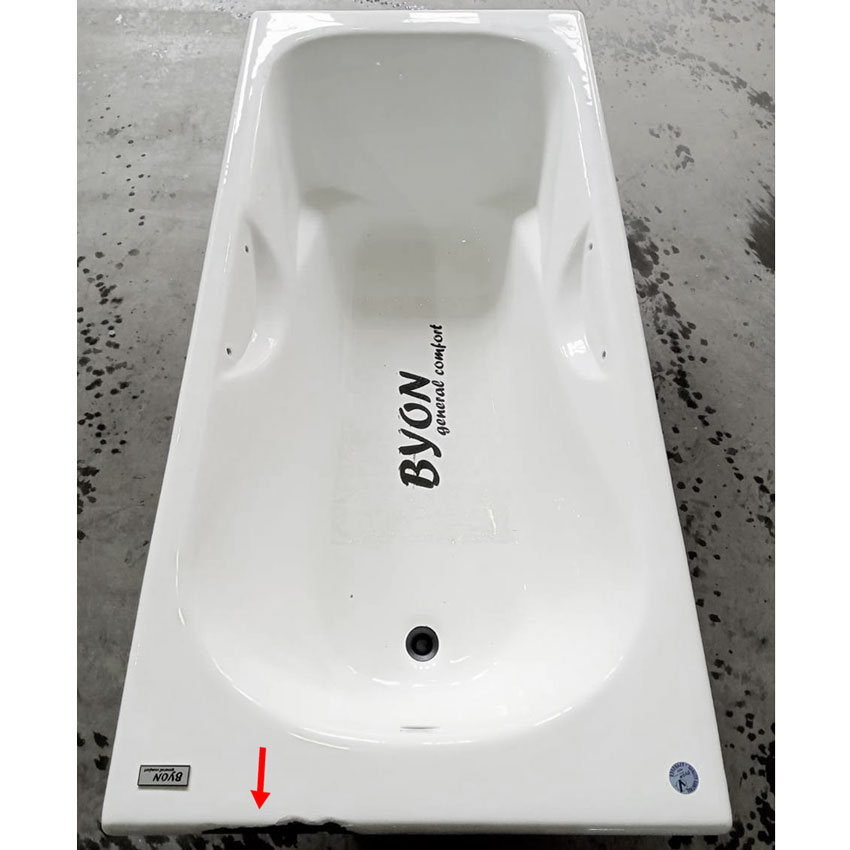 Чугунная ванна Byon B15 160x75 с небольшим дефектом c номером 0953