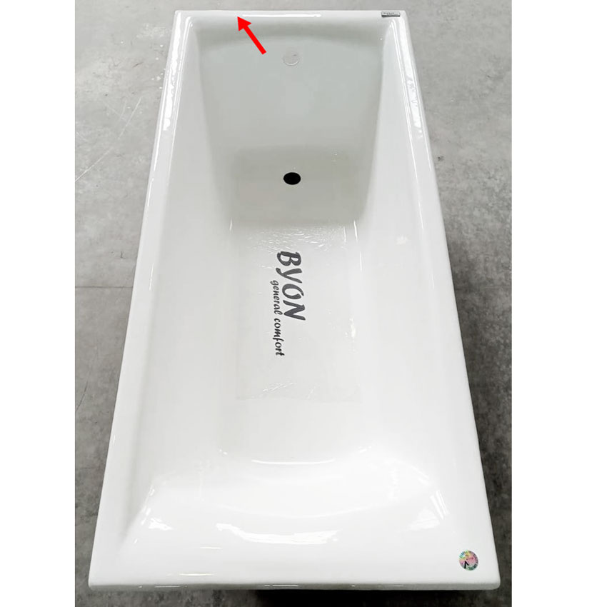 Чугунная ванна Byon Milan 170x75 с небольшим дефектом c номером 1085