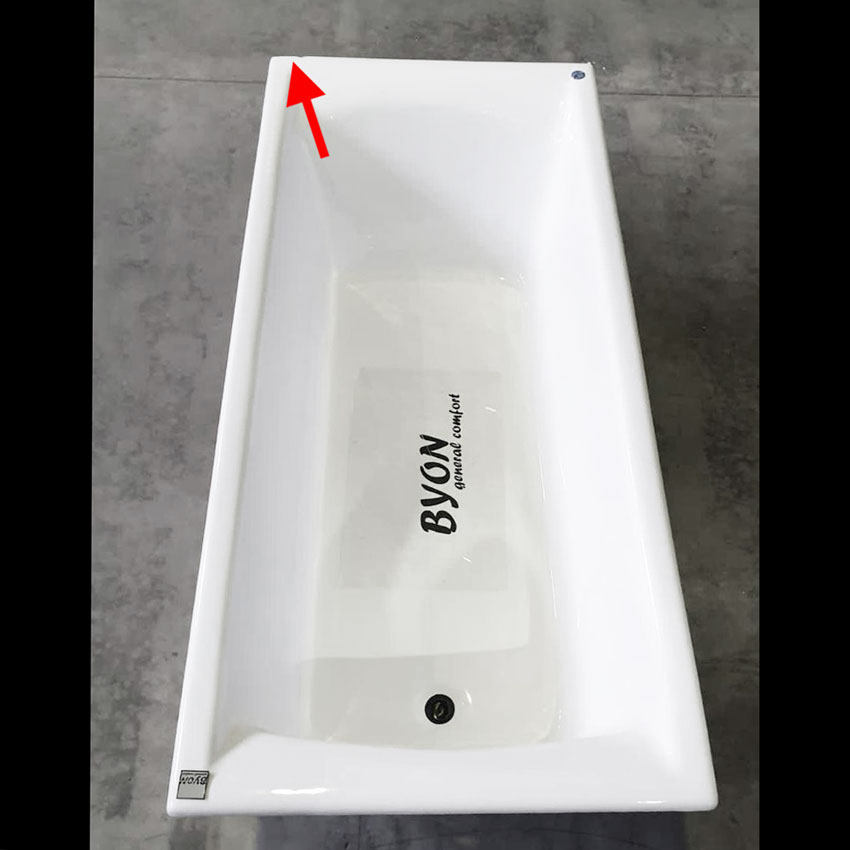 Чугунная ванна Byon Milan 180 с небольшим дефектом c номером 4562