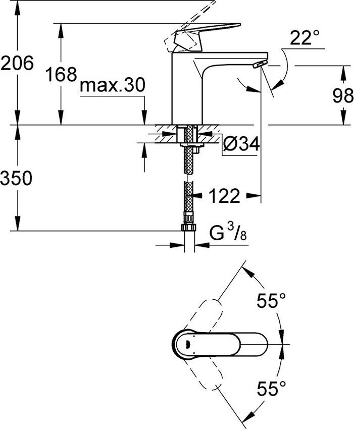 Смеситель для раковины Grohe Eurosmart Cosmopolitan 23327000 изображение