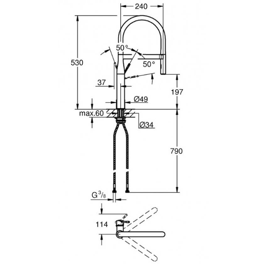 Смеситель для кухни Grohe Essence 30294A00 темный графит изображение