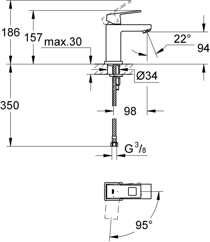 Смеситель для раковины Grohe Eurocube 2339200E изображение