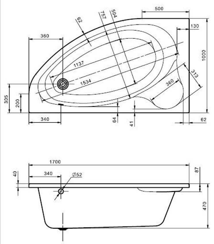 Акриловая ванна Santek Эдера 170х100 1.WH50.1.662 левосторонняя изображение