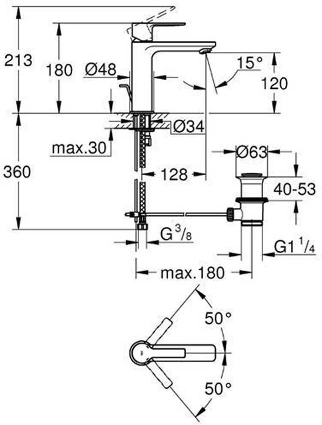 Смеситель для раковины Grohe Lineare New 32114001 изображение