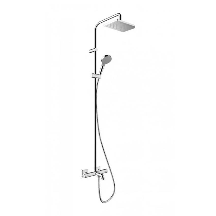 Душевая система Showerpipe 230 1jet с термостатом для ванны Hansgrohe Vernis Shape 26284000 хром изображение