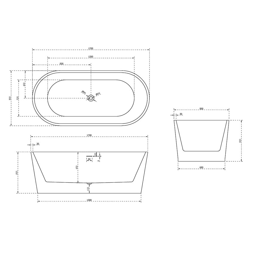 Ванна акриловая Abber AB9209MB изображение