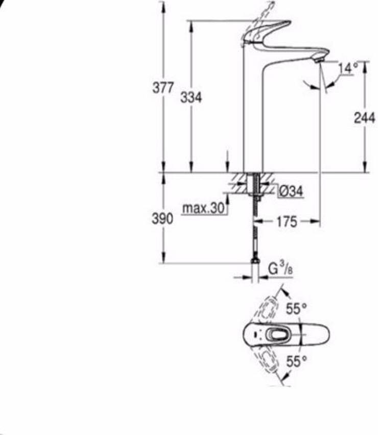 Смеситель для раковины Grohe Eurostyle 2015 23570003 изображение