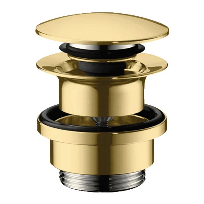 Донный клапан push-open для раковины Hansgrohe 50100990 полированное золото