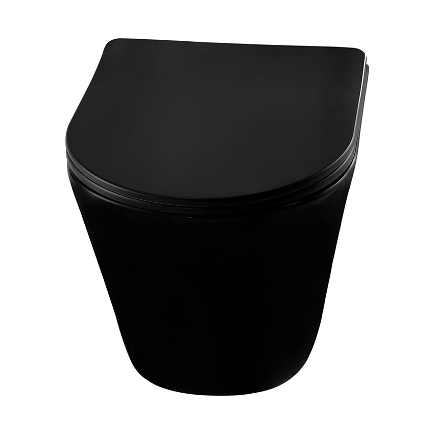 Унитаз подвесной Abber Bequem AC1102MB черный матовый, безободковый изображение