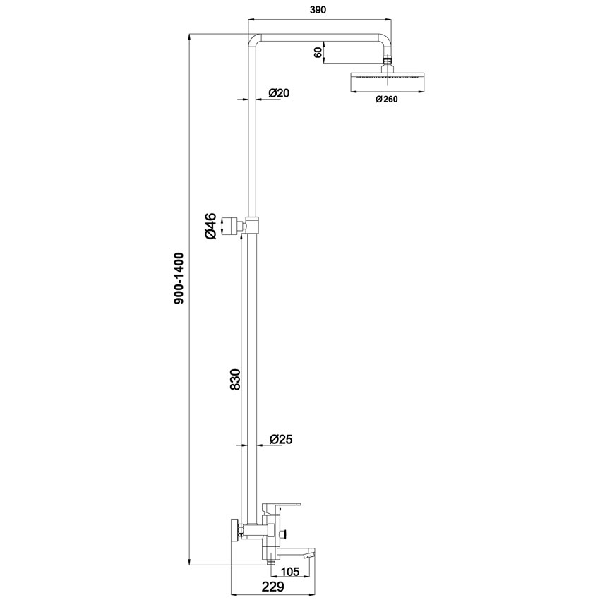 Душевая система Timo Beverly SX-1060/00 (3010) хром