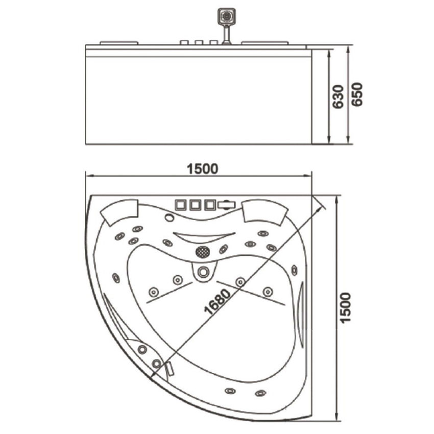 Ванна акриловая Orans OLS-BT6012X с гидромассажем изображение