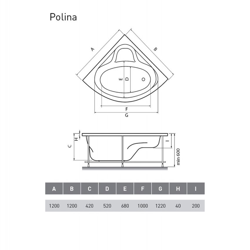 Ванна акриловая Relisan Polina 120x120 изображение