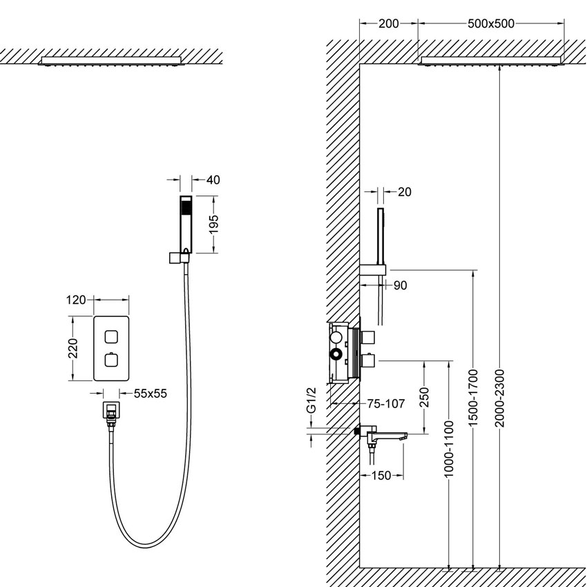 Душевая система встроенная с термостатом Timo Petruma SX-5019/17SM золото матовое изображение