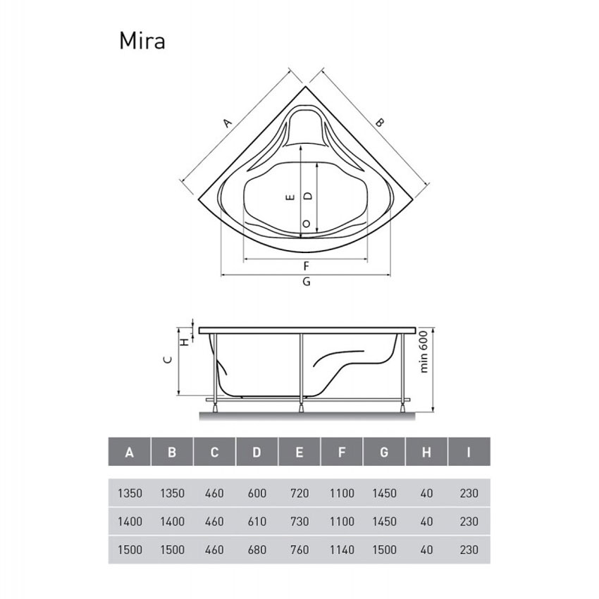 Ванна акриловая Relisan Mira 140x140 изображение