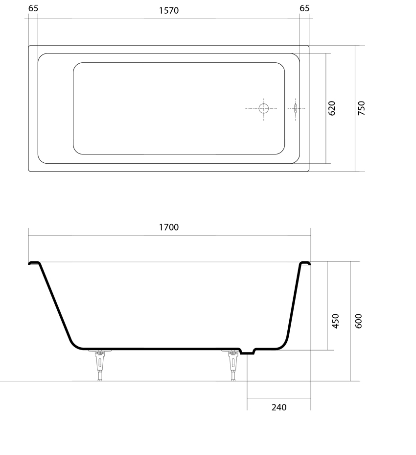 Ванна чугунная Aquatek Альфа 170x75 изображение