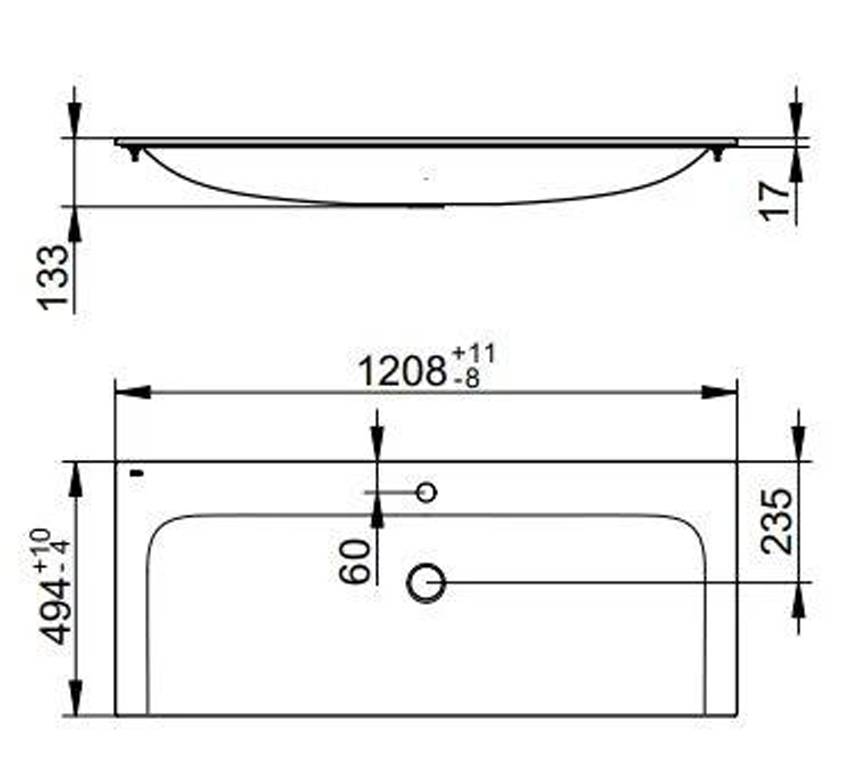 Мебельная раковина Keuco Plan 32980311201, 120,8х49,4 изображение