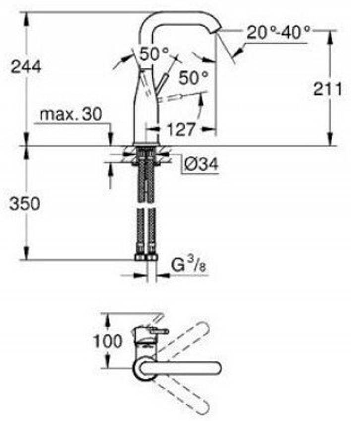 Смеситель для раковины Grohe Essence New 23541001 изображение