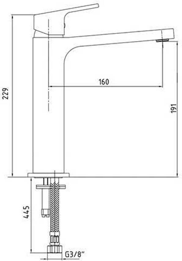 Смеситель для раковины E.C.A. Tiera 102188003EX изображение