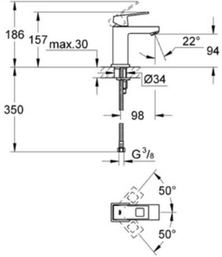 Смеситель для раковины Grohe Eurocube 2313200E изображение