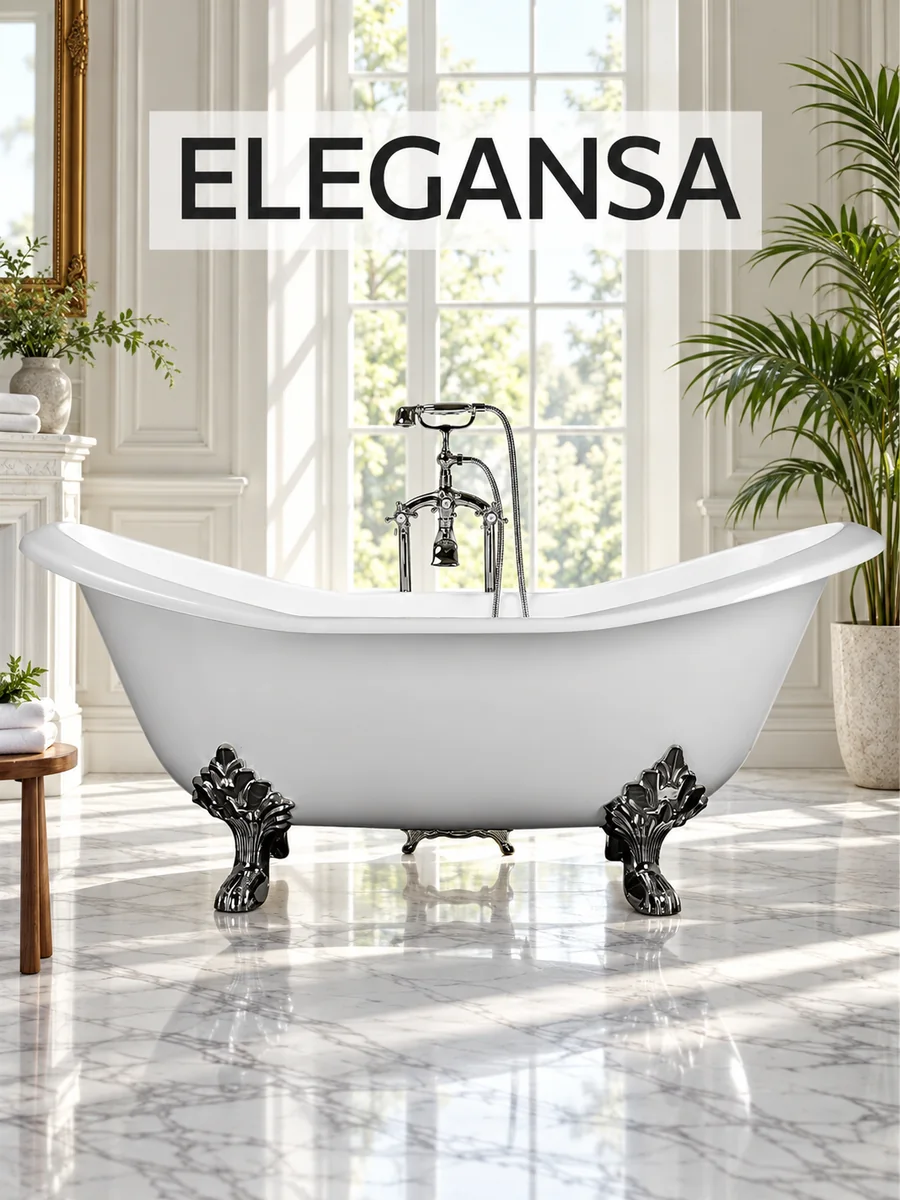 Ванна чугунная Elegansa Taiss Chrome