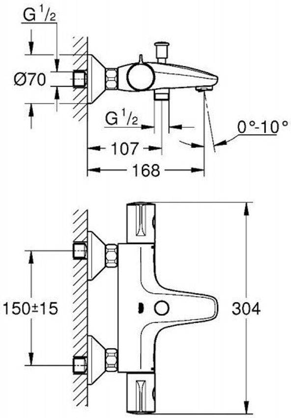 Смеситель для ванны Grohe Grohtherm 800 34576000 изображение