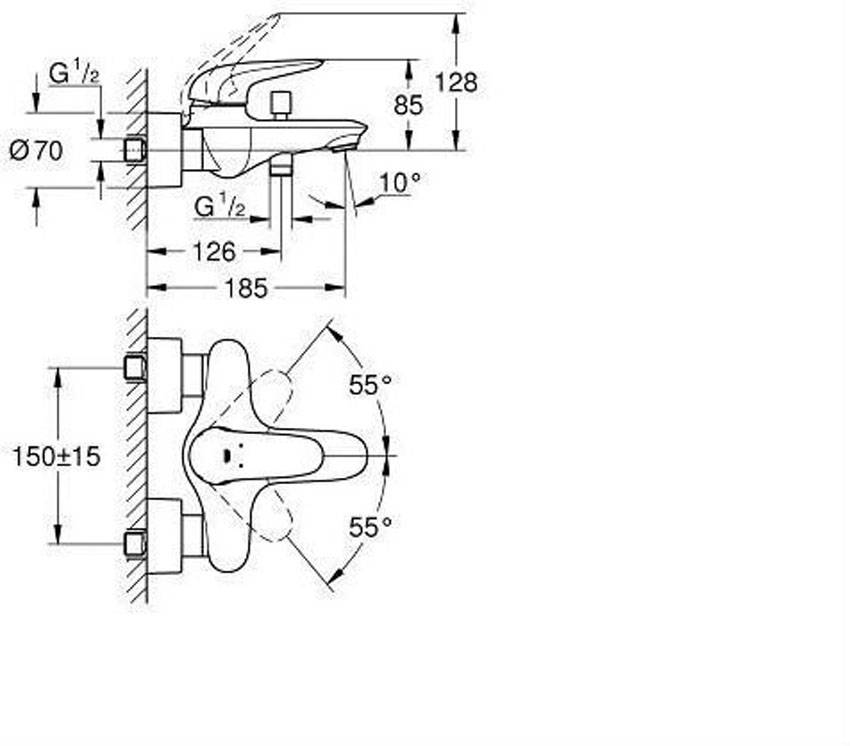 Смеситель для ванны Grohe Eurostyle 2015 Solid 23726003 изображение