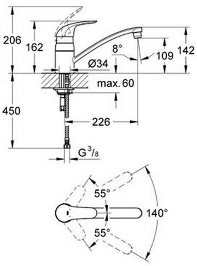 Смеситель для кухни Grohe Euroeco 32750000 изображение