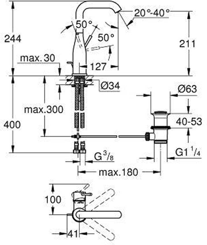 Смеситель для раковины Grohe Essence 32628001 изображение