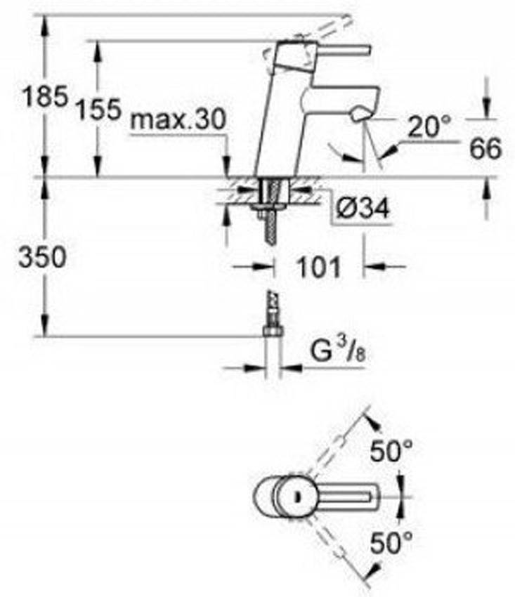 Смеситель для раковины Grohe Concetto New 3224010E изображение