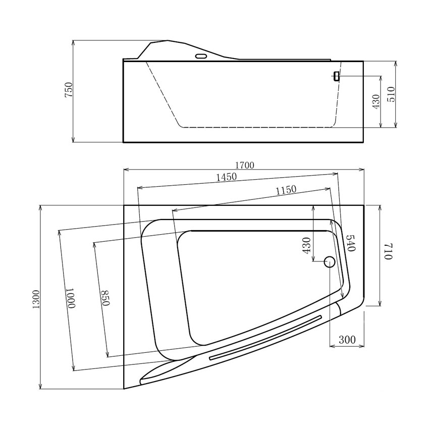 Ванна акриловая Gemy G9056 K L изображение