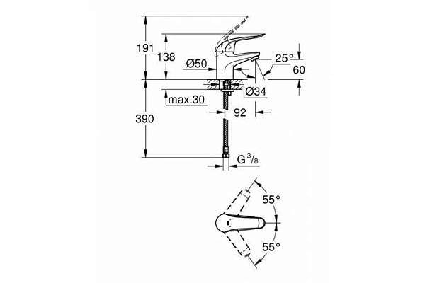 Смеситель для раковины Grohe Euroeco Special 32762000 изображение