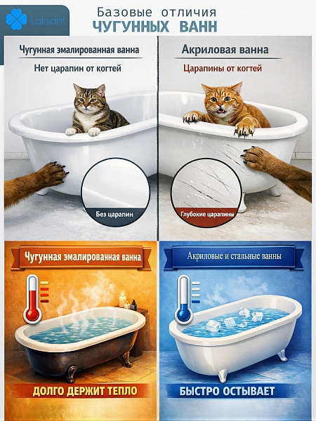 Ванна чугунная Byon Ide 180x85x42 изображение