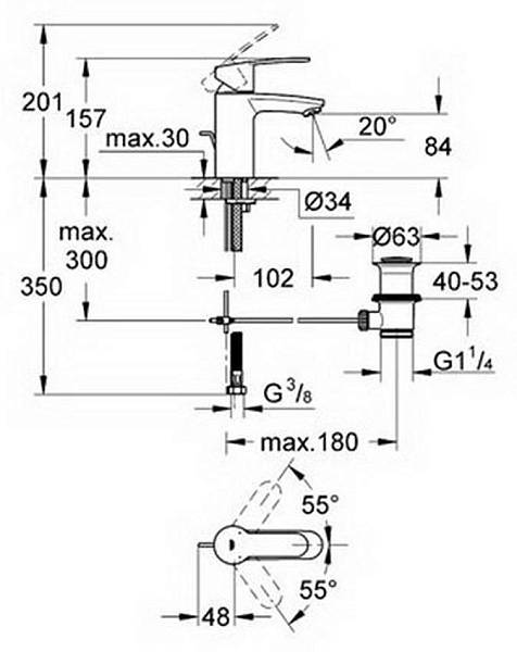 Смеситель для раковины Grohe Eurostyle 33552002 изображение