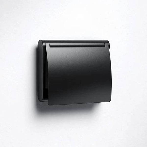 Держатель туалетной бумаги Keuco Plan 14960370000 с крышкой, черный изображение