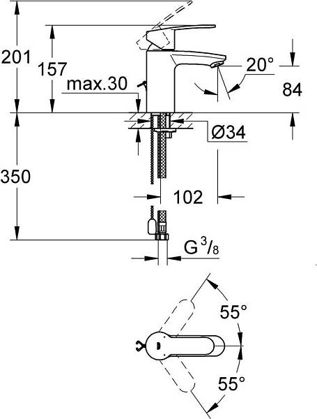 Смеситель для раковины Grohe Eurostyle Cosmopolitan 3355720E изображение