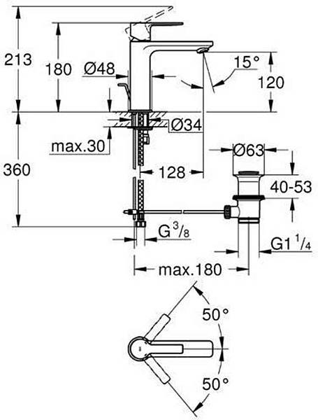 Смеситель для раковины Grohe Lineare New 32114001 изображение