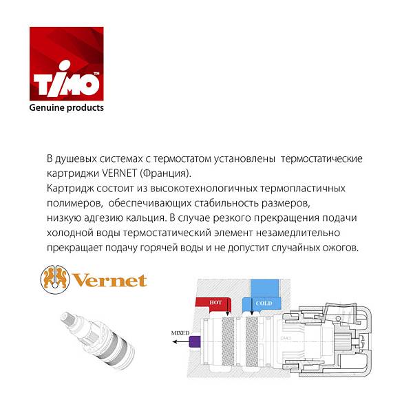 Душевая стойка с термостатом Timo Tetra-thermo SX-0169/03 черный изображение