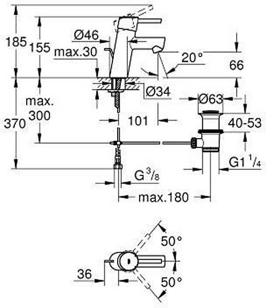 Смеситель для раковины Grohe Concetto New 32204001 изображение