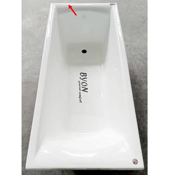 Ванна чугунная Byon Milan 170x75x45 уценка (номер ванны 0743) изображение