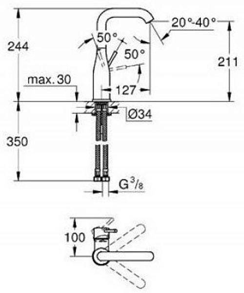 Смеситель для раковины Grohe Essence New 23541001 изображение