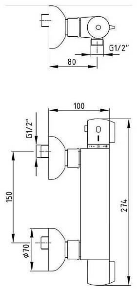 Термостатический смеситель для душа E.C.A. Thermostatic 102102341EX изображение