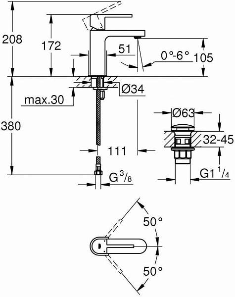 Смеситель для раковины Grohe Plus 33163003 изображение